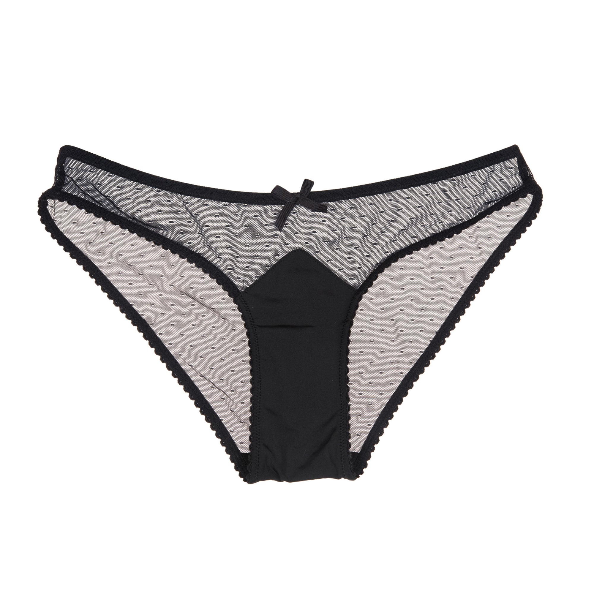 Spotted Tulle Bikini in Black