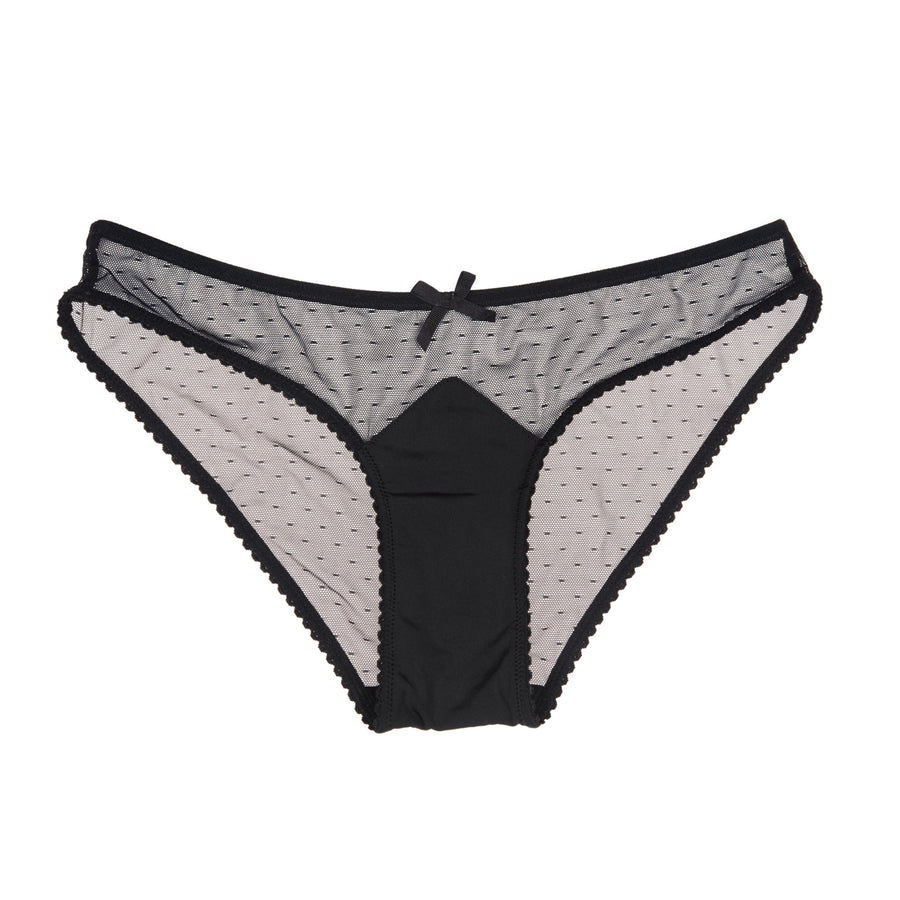 Spotted Tulle Bikini in Black