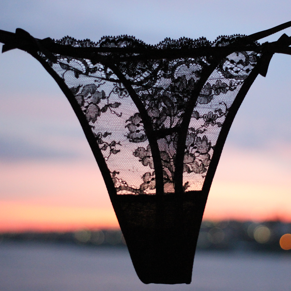 Lacey Thong in Black